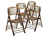 HMA DÉCOR Bamboo folding chairs (set of 4)