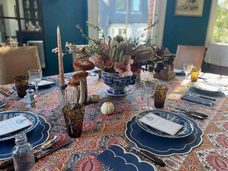 HMA DÉCOR Blue Emilia Tablecloth