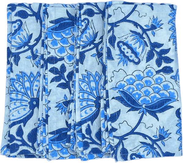 HMA DÉCOR Blue Flora Napkins (set of 4)