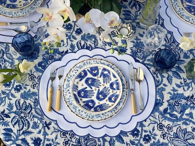 HMA DÉCOR Blue orient tablecloth