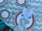 HMA DÉCOR Green Fern Leaf Tablecloth