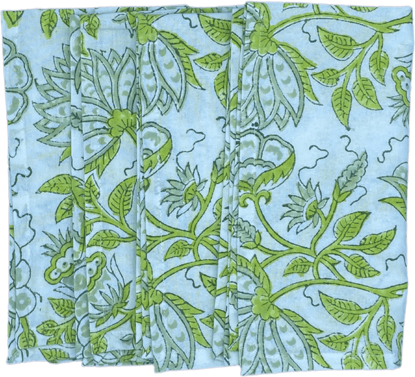 HMA DÉCOR Green Flora Napkins (set of 4)