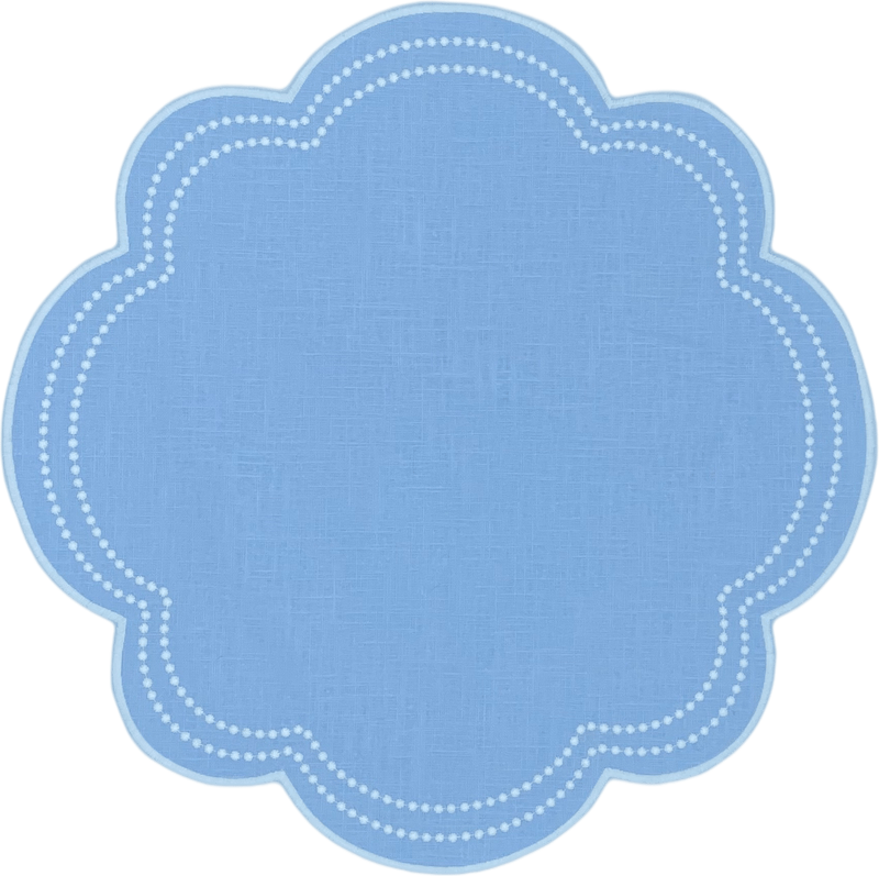 HMA DÉCOR Light Blue Daisy placemats (set of 4)