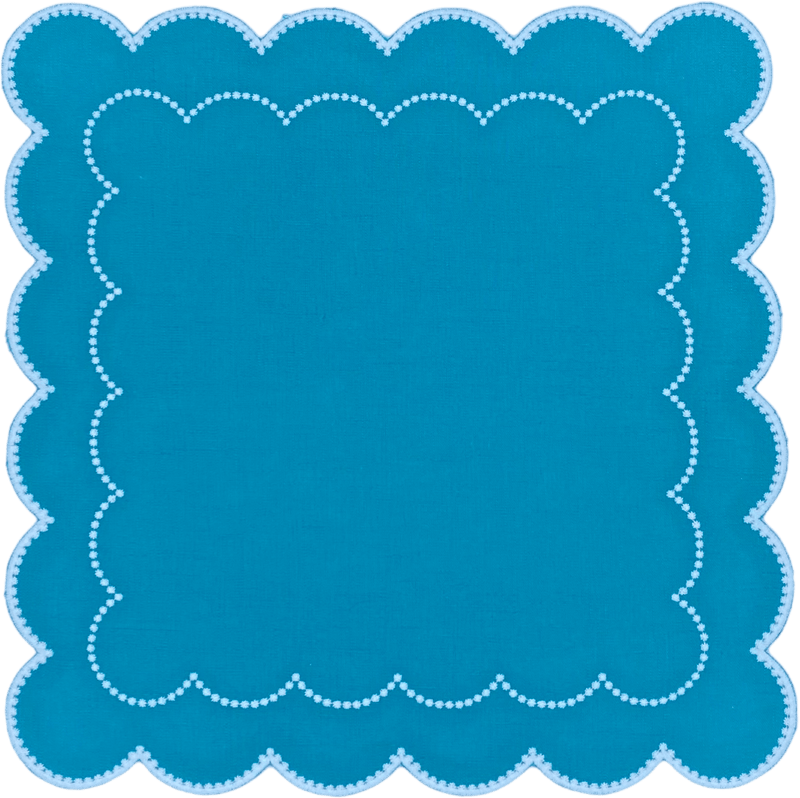 HMA DÉCOR Turquoise Daisy napkin (set of 4)